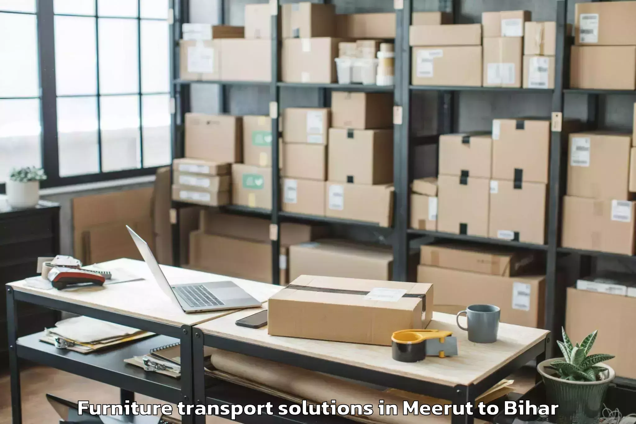 Efficient Meerut to Tribeniganj Furniture Transport Solutions